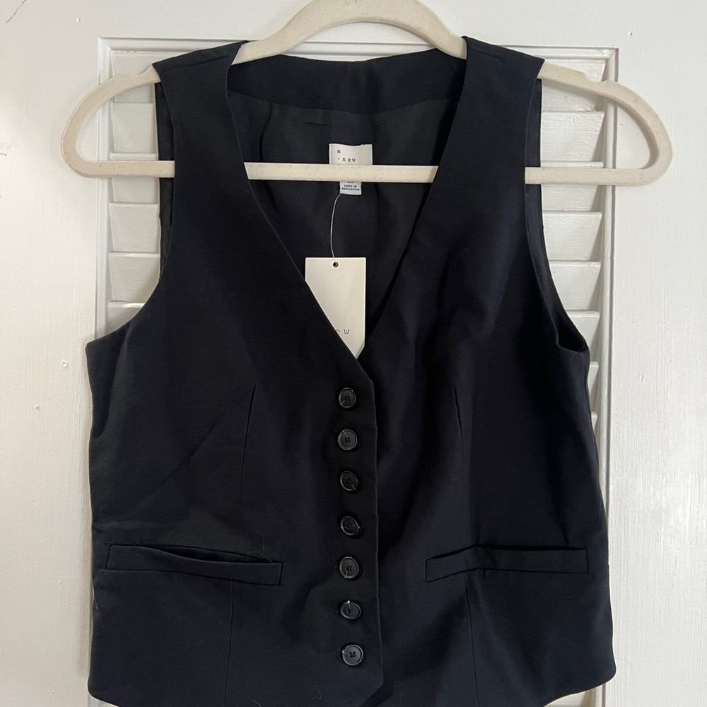 Black Button-Up Vest